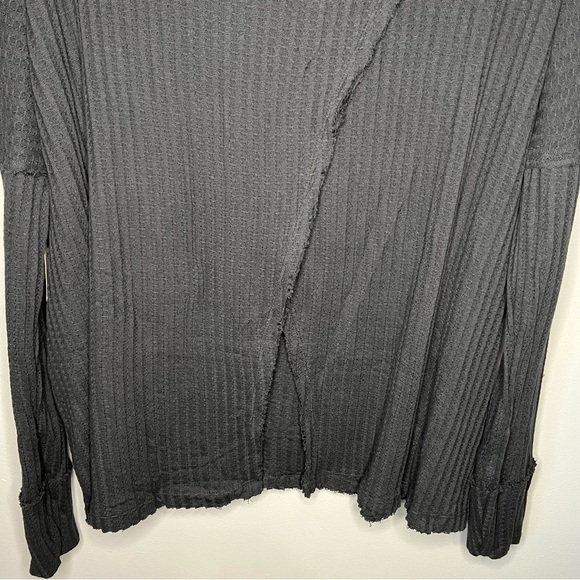 NWT NEW Free People Juicy Long Sleeve Thermal Mock Neck Top in Black Small S - Picture 6 of 7